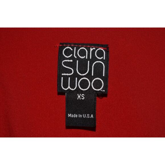 CLARA SUN WOO $109 Jersey Stretch 3/4 Sleeve Fitted Mini Dress in Red XS‎ - Picture 3 of 3